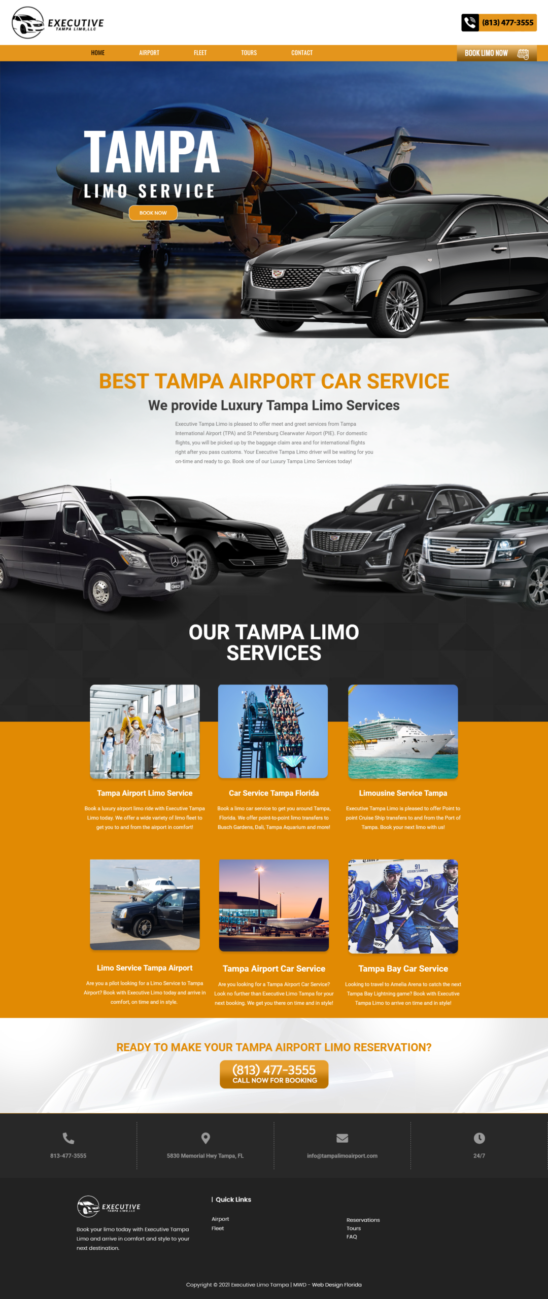Executive Limo Tampa WordPress Design