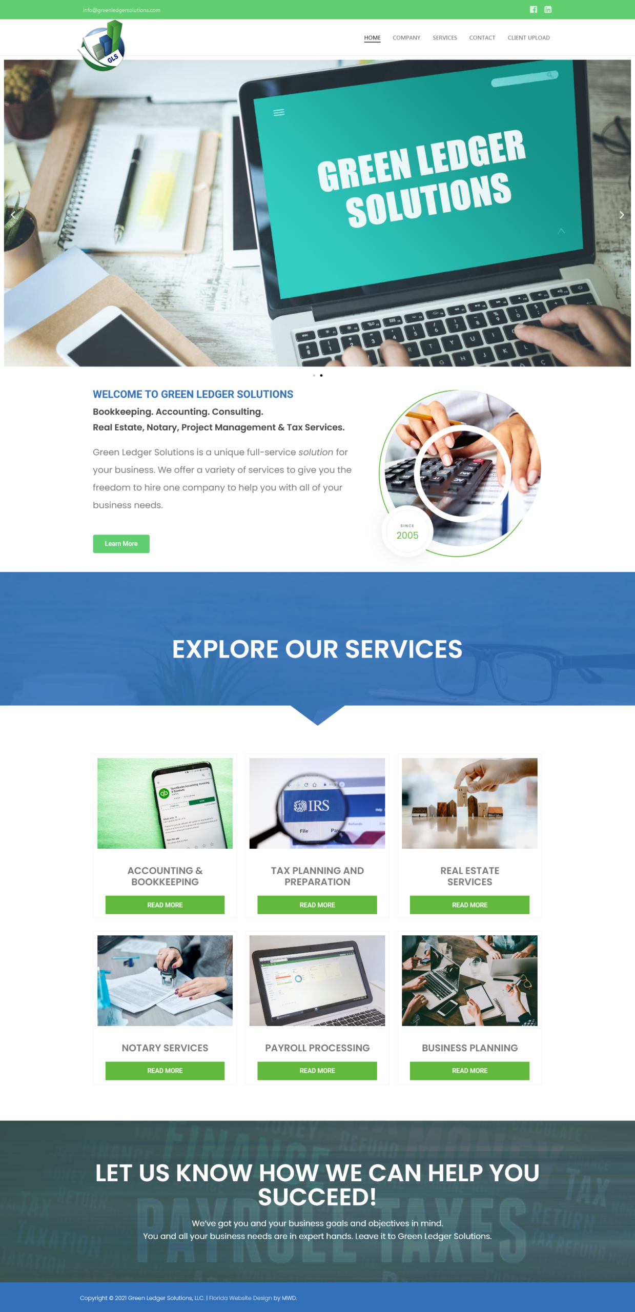 Green Ledger Solutions WordPress Website Design
