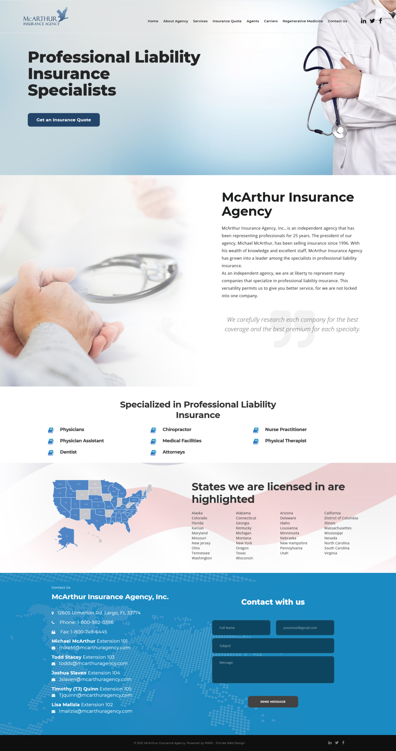 McArthur Insurance Agency HTML Website Design
