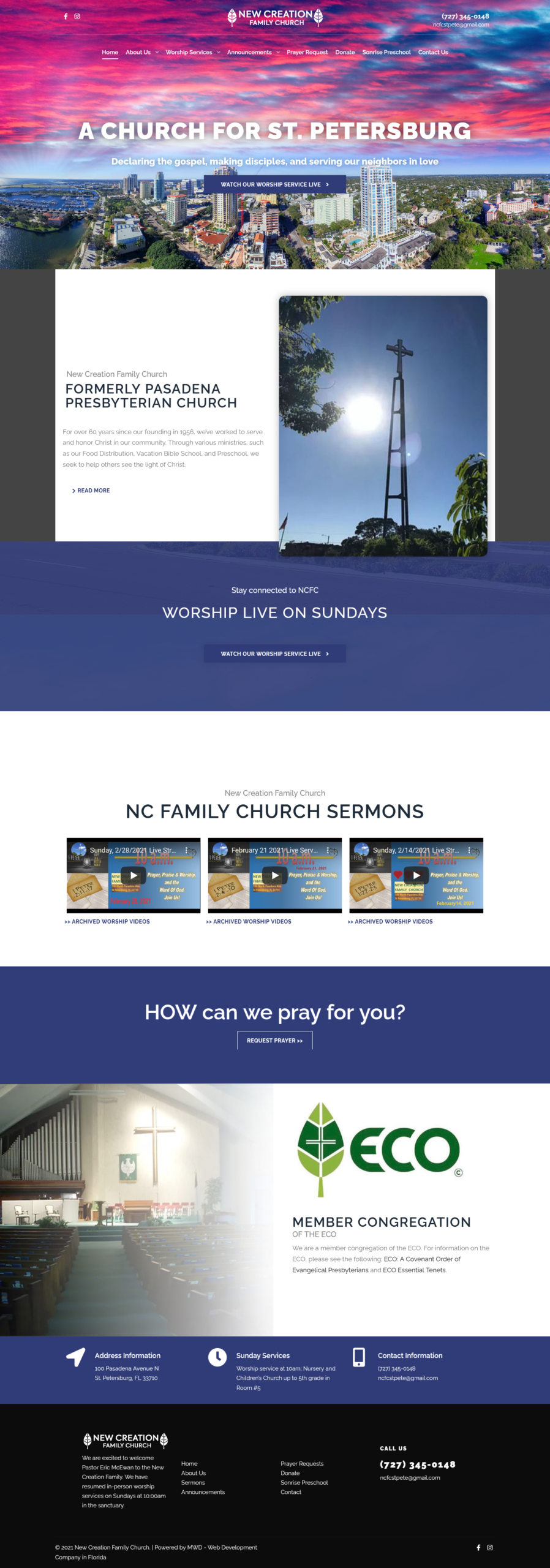 New Creation Family Church Website Design