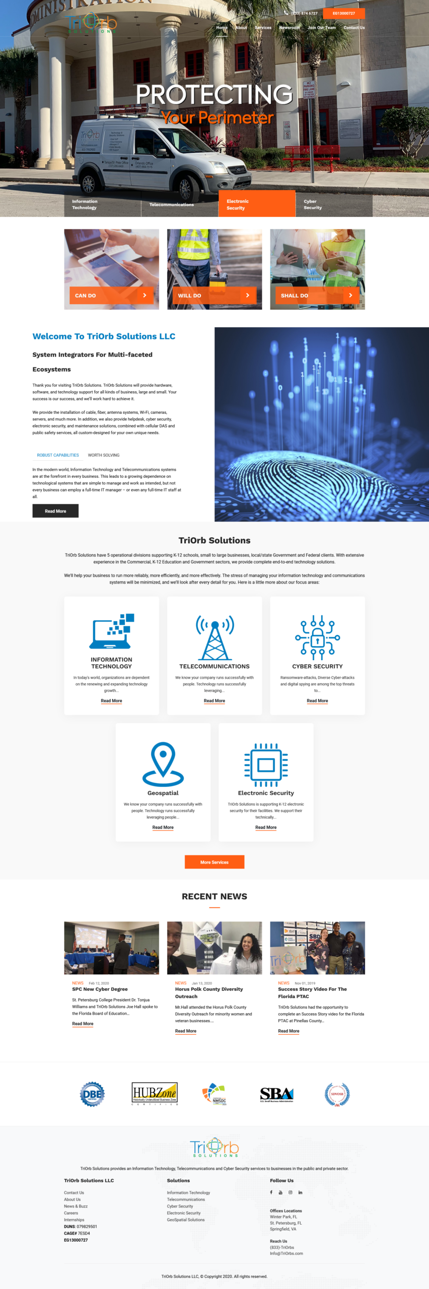 TriOrb Solutions Custom HTML Website Design