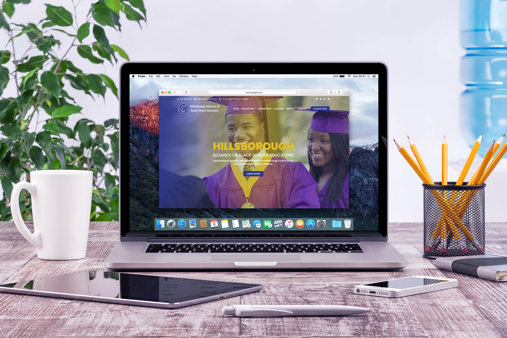 Hillsborough Alliance of Black School Educators Website on Laptop